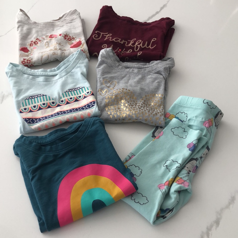 Cat & Jack Colorful Preloved Bundle LOVE 5 Tops